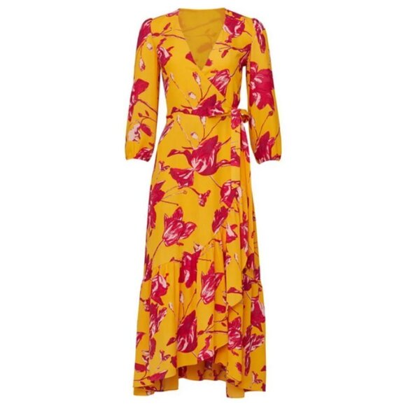 💕COLOR ME COURTNEY💕 Eleanor Wrap Dress ~ Orchid Bloom Floral Print Midi Small - Picture 7 of 13